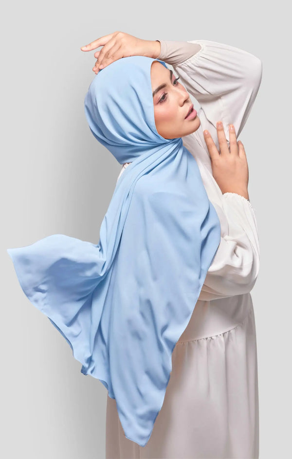 ROYAL SATIN SHAWL | BABY BLUE